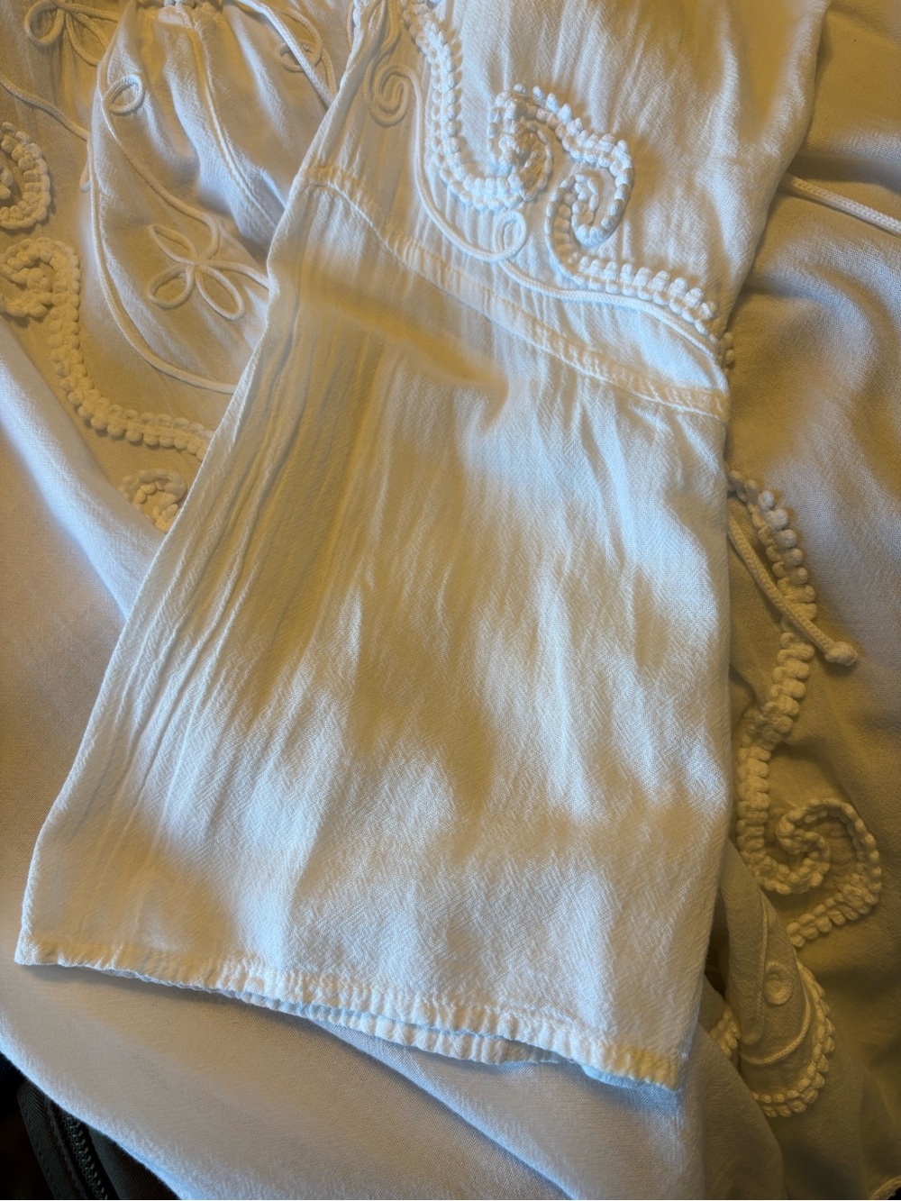 Soft Surroundings White Cotton Peasant Blouse Sz L - Picture 12 of 13